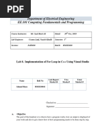 Department of Electrical Engineering EE:101 Computing Fundamentals and Programming