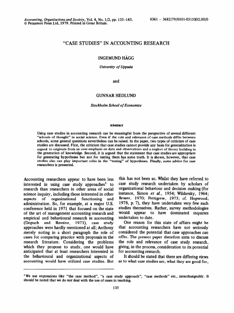 Accounting, Organizations and Society, Vol. 4, No. l/2, Pp. 135143