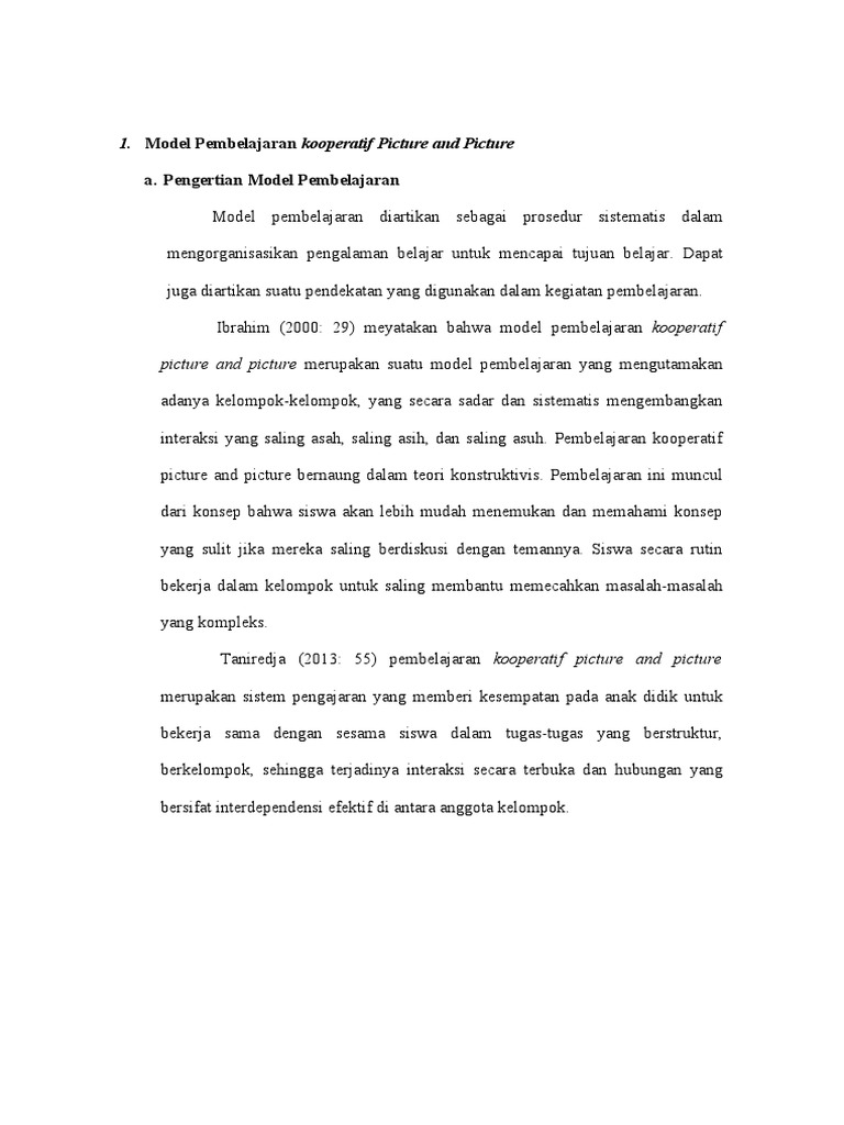 Referensi Model Picture and Picture | PDF