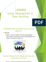 Leading: Group Development & Team Building
