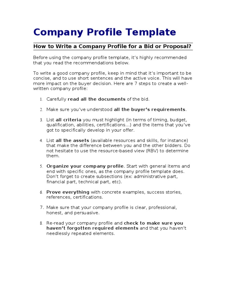 Company Profile Template