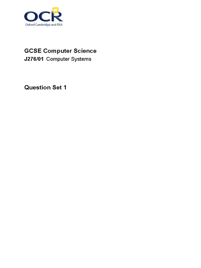 J276 Computer Science Question Set 1 | PDF | Computer Data Storage | Backup