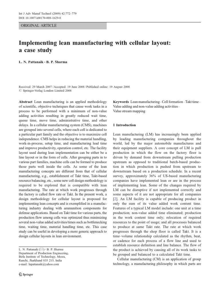 Implementing Lean Manufacturing With Cellular Layout | Download Free ...