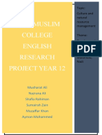 Nadi Muslim College English Research Project Year 12