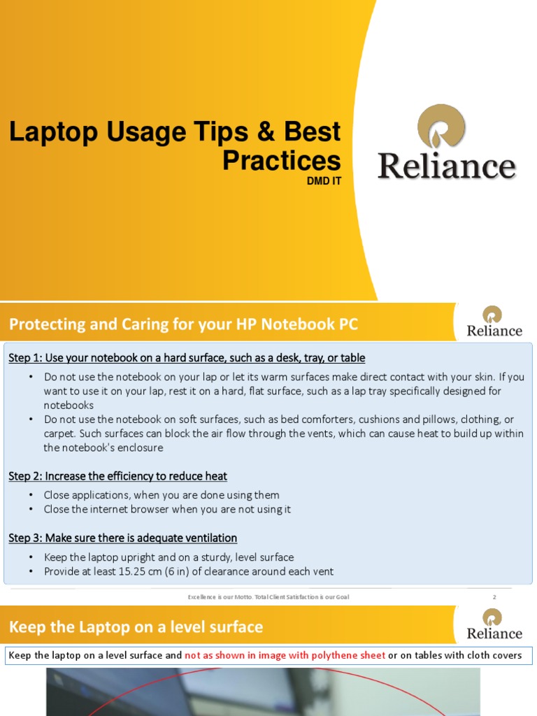 Laptop Usage Tips and Best Practices WFH PDF Laptop Computer