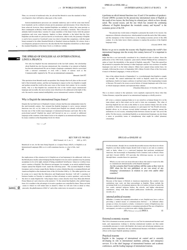 How English Spread PDF Accent (Sociolinguistics) English Language