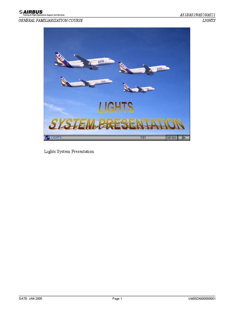 A320 Lighting System Overview | PDF | Cockpit | Aviation