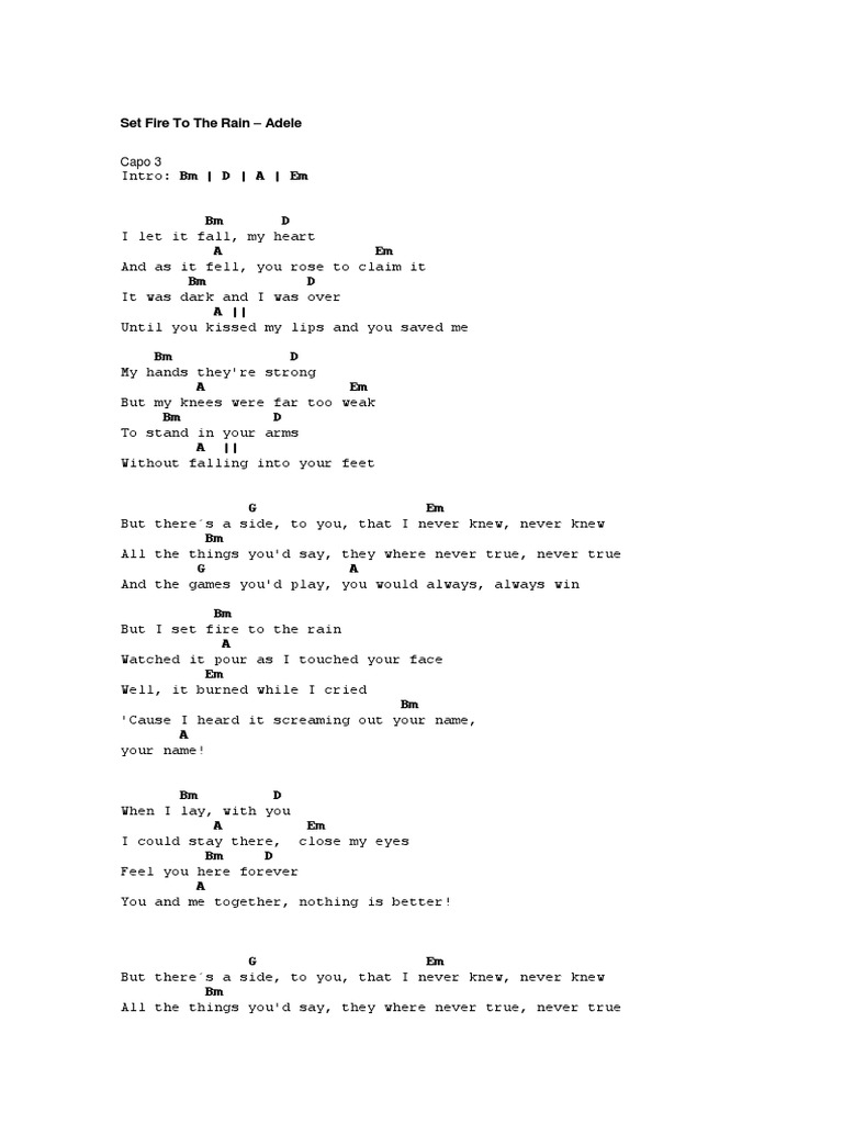 Set To The Rain - Adele | PDF