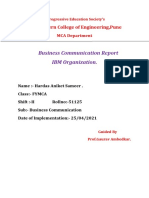 Business Communication Report IBM Organization.: Modern College of Engineering, Pune
