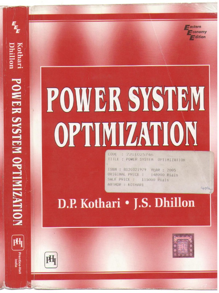 D.P.kothari Power System Optimazation PDF