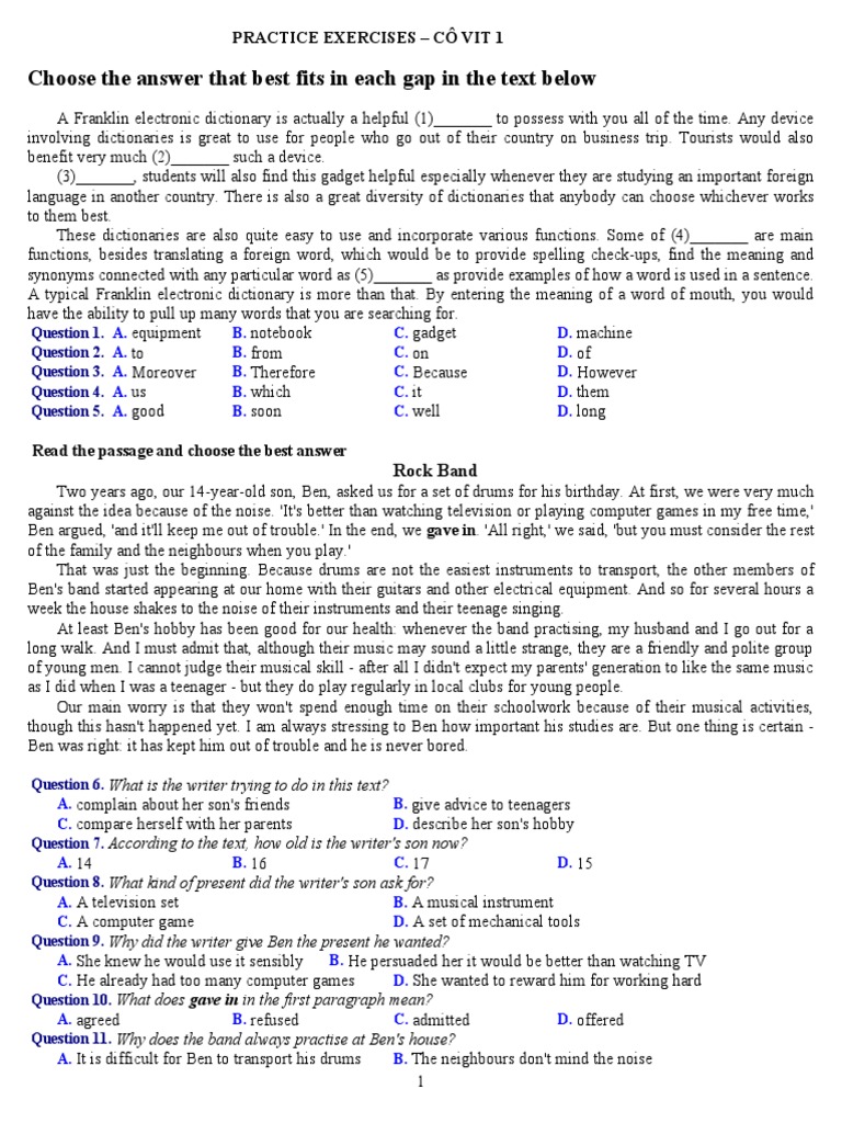 Electronic Dictionary Practice Exercises | PDF
