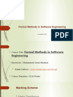 Formal Methods in Software Engineering: Lecture 01 & 02