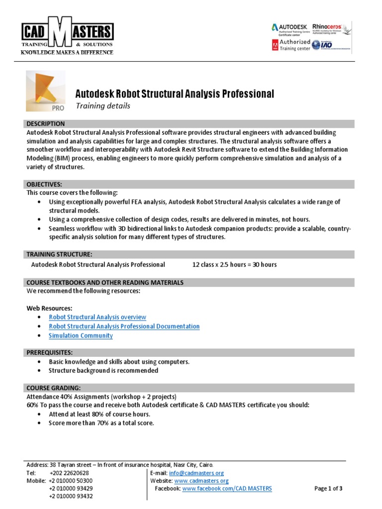 Autodesk Robot Structural Analysis Course | PDF | Autodesk | Structural ...