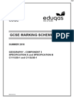 June 2018 MS - Component 1 WJEC Geography (B) GCSE