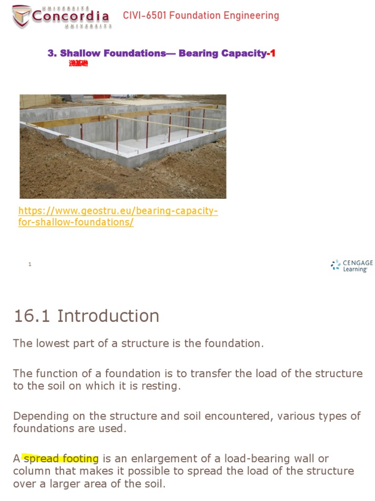 Shallow Foundations: Bearing Capacity Guide | PDF | Foundation ...