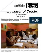 Michel DeGraff (2011) "The Power of Creole" (Article in - The Boston Globe - )