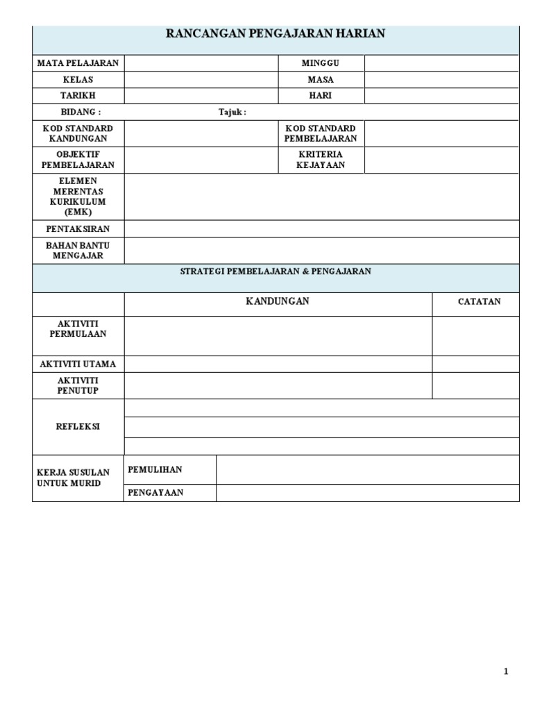 CONTOH RPH Terkini KPM | PDF
