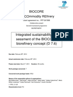 Integrated Sustainability Assessment of The BIOCORE Biorefinery Concept