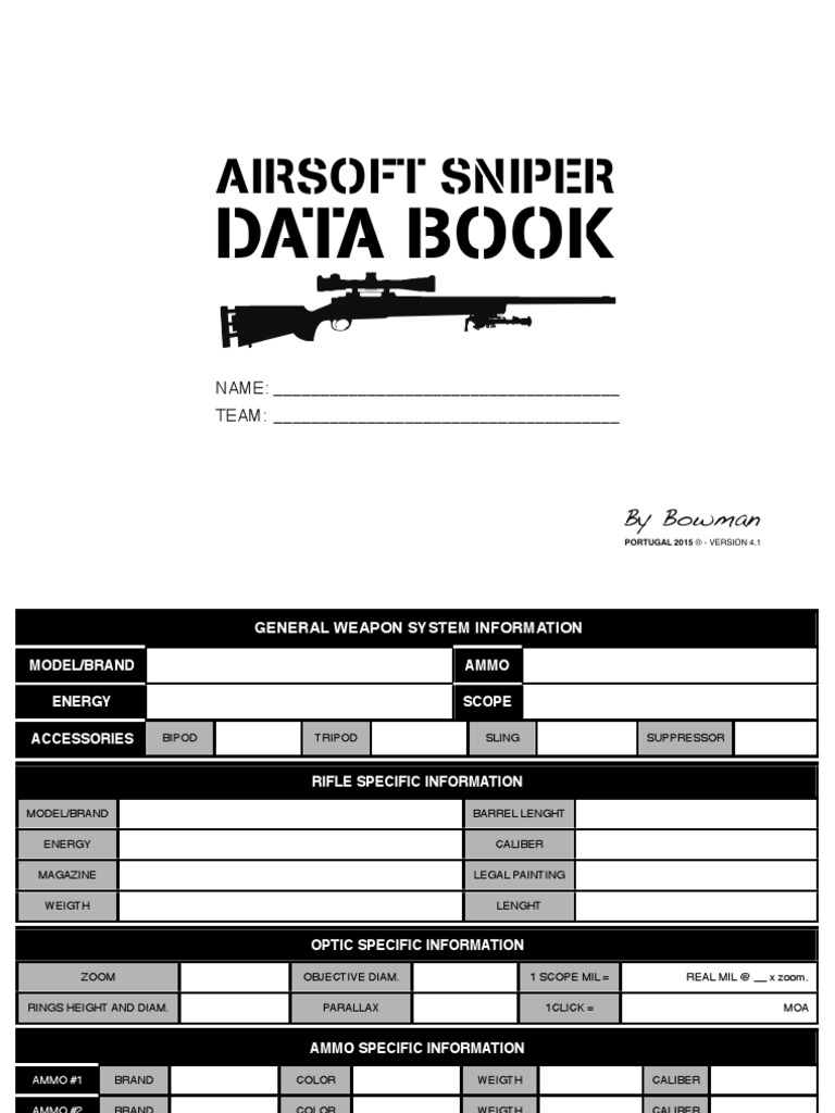 Sniper Data Book Ver4 1 | PDF | Telescopic Sight | Battalion