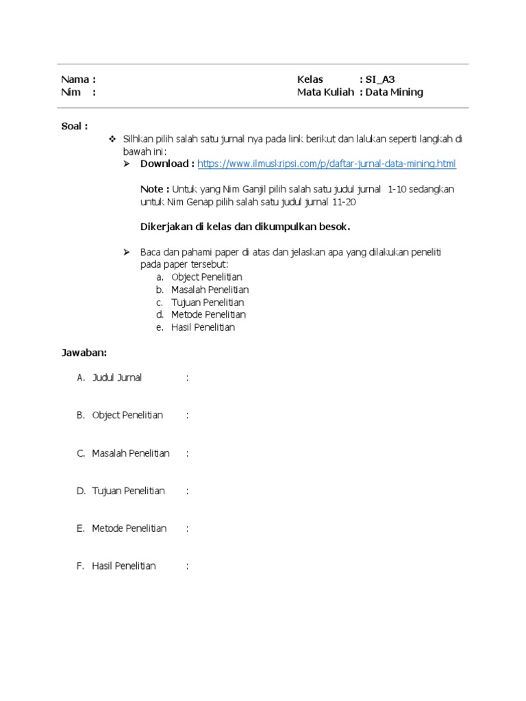 Format Tugas Data Mining - Review Jurnal | PDF | Komputer