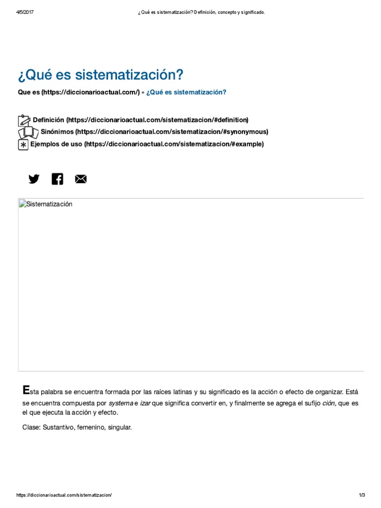 ¿Qué Es Sistematización - Definición, Concepto y Significado | PDF ...