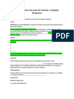 Modelo 1 y 2 para Derecho de Petición A Entidad Financiera