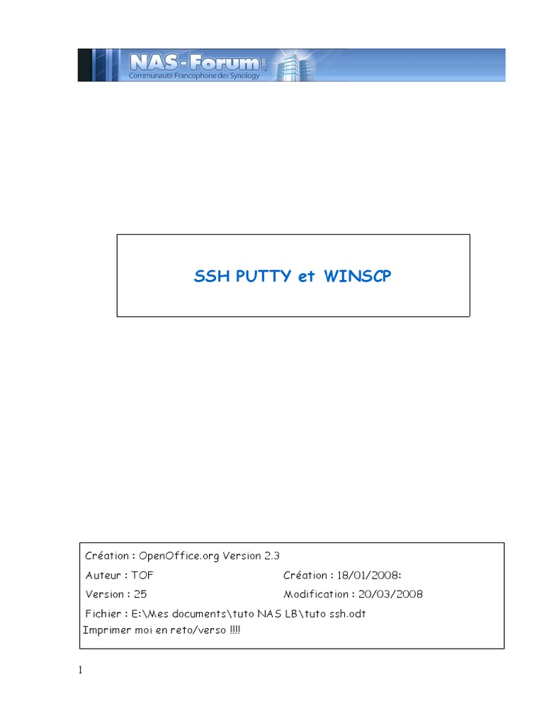 Utilisation de PuTTY et WinSCP pour SSH | PDF | Protocoles de ...