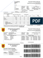 Municipio de Sangil Impuesto Predial Unificado: NIT: 00800099824-1 Referencia de Pago 2000045646