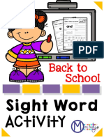Back To School: Sight Word