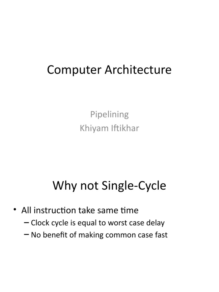 Pipelining in Computer Architecture | PDF | Digital Electronics ...