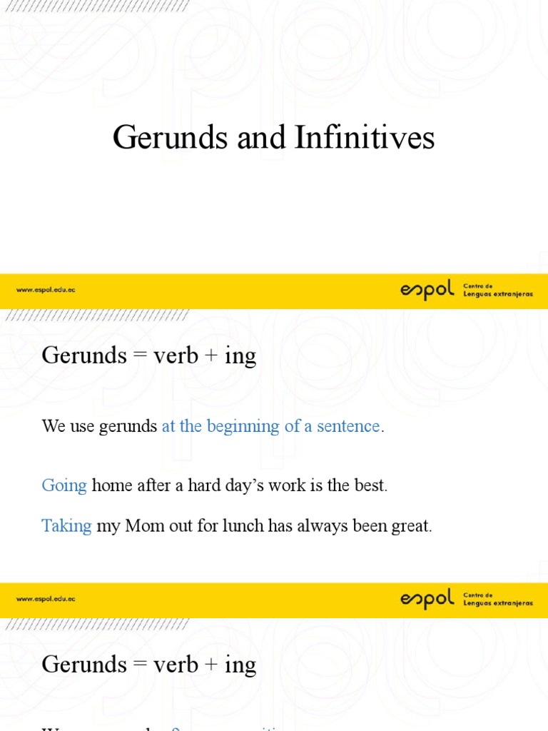 Gerunds and Infinitives Explained | PDF | Verb | Grammar