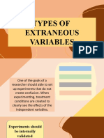 Types of Extraneous Variables - Bspsych2a