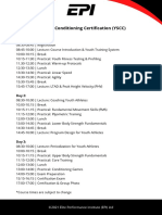 EPI Youth S&C Course Timetable