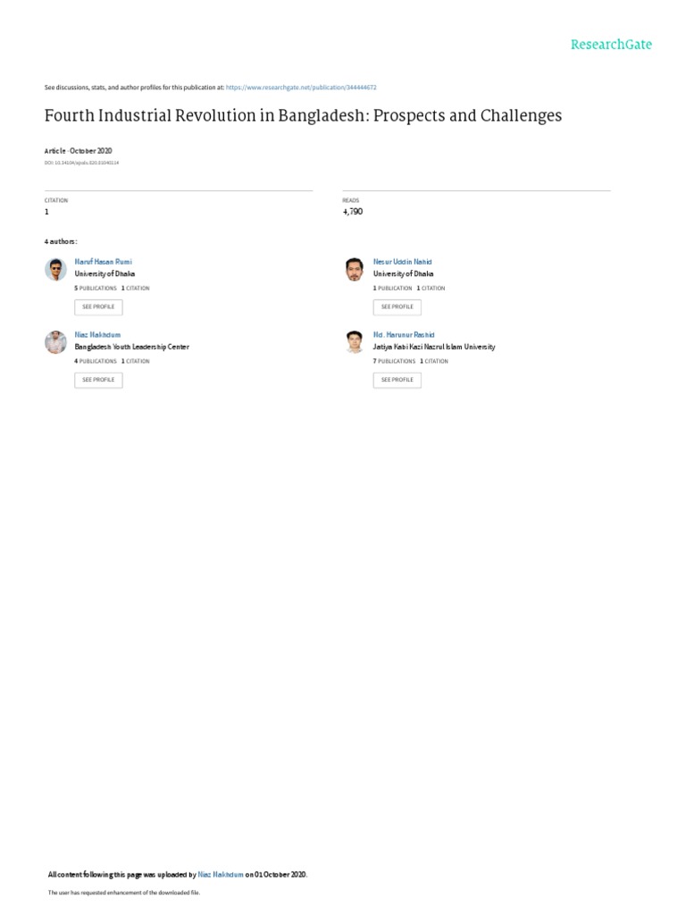 Fourth Industrial Revolution in Bangladesh | PDF | Automation ...