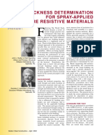 THICKNESS DETERMINATION FOR SPRAY-APPLIED FIRE RESISTIVE MATERIALS