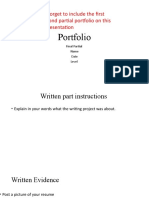 Do Not Forget To Include The First and Second Partial Portfolio On This Same Presentation