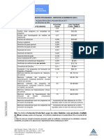 Tabla de Costos Derechos Pecuniarios Año 2021