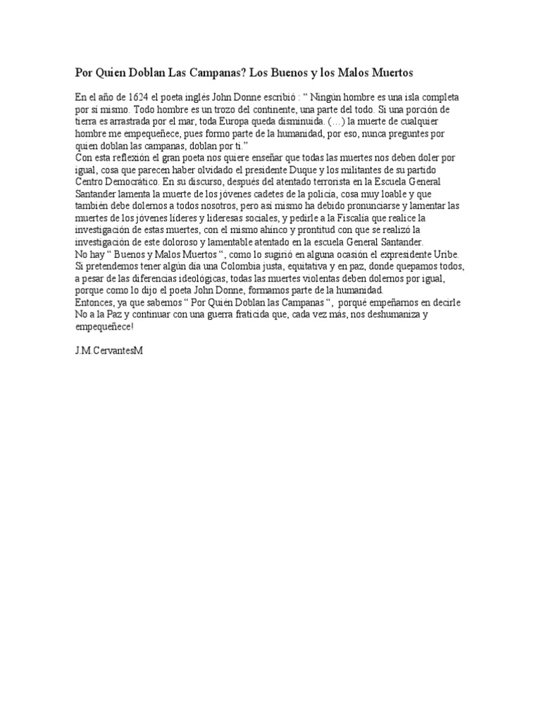 Por Quien Doblan Las Campanas | PDF