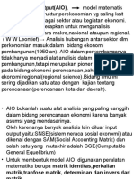 Analisis Input Output (AIO), Model Matematis