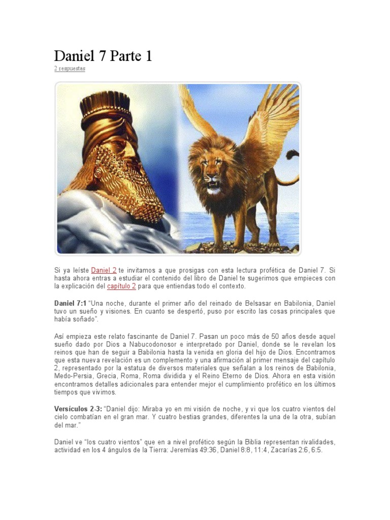 Las Cuatro Bestias de Daniel 7 | PDF | Daniel (figura bíblica ...