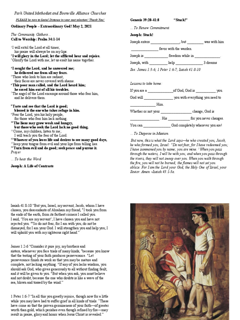 Park United Methodist and Boonville Alliance Churches The Community