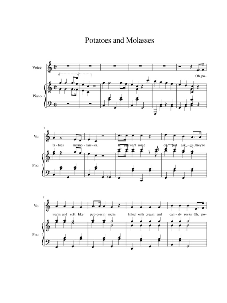 Potatoes and Molasses Sheet Music PDF