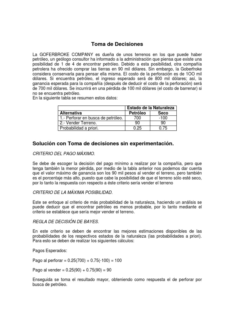Estrategias en Toma de Decisiones Empresariales | PDF | Probabilidad ...