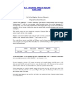 I.R.R - Internal Rate of Return Explained: Finance & Property Research Pty LTD