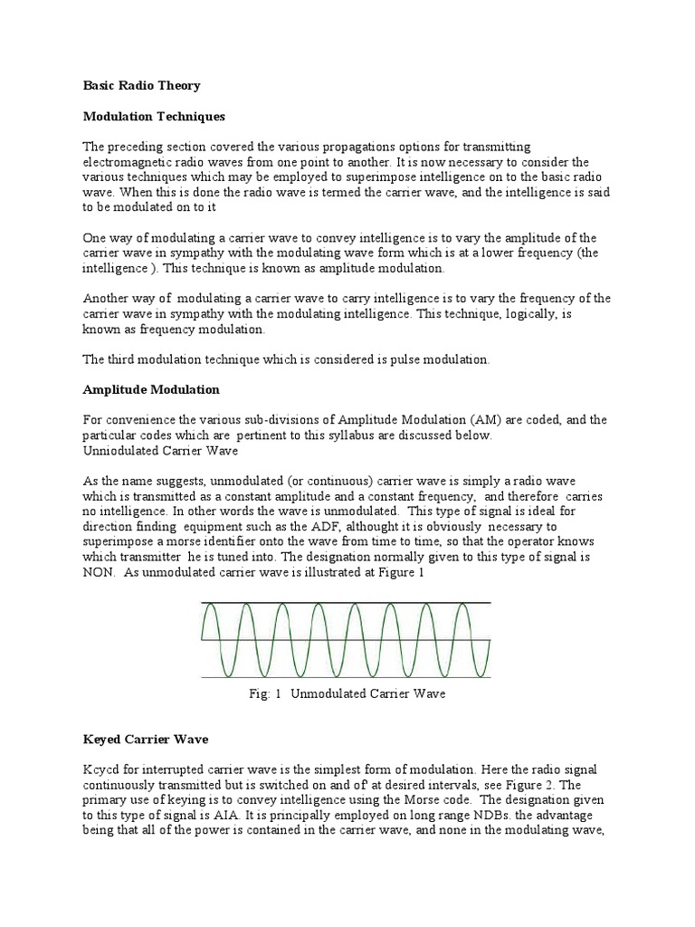 Basic Radio Theory PDF Frequency Modulation Modulation