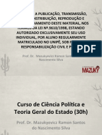 Curso de Ciência Política e Teoria Geral Do Estado - Professor Dr Mazukyevicz Silva - Aula 1 de 30