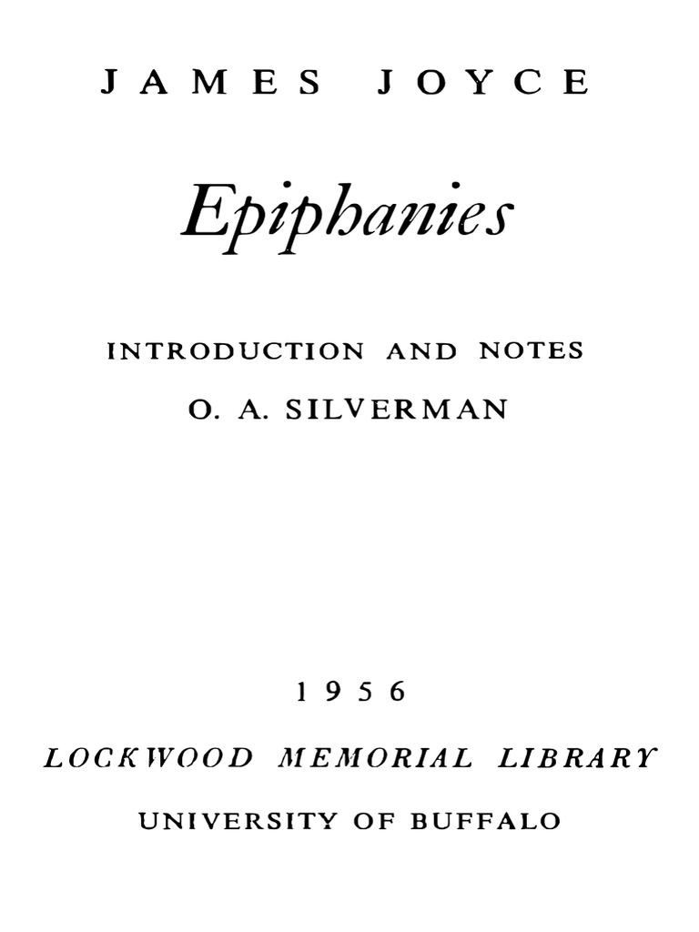Joyce, James Epiphanies (Lockwood Memorial Library, 1956) PDF