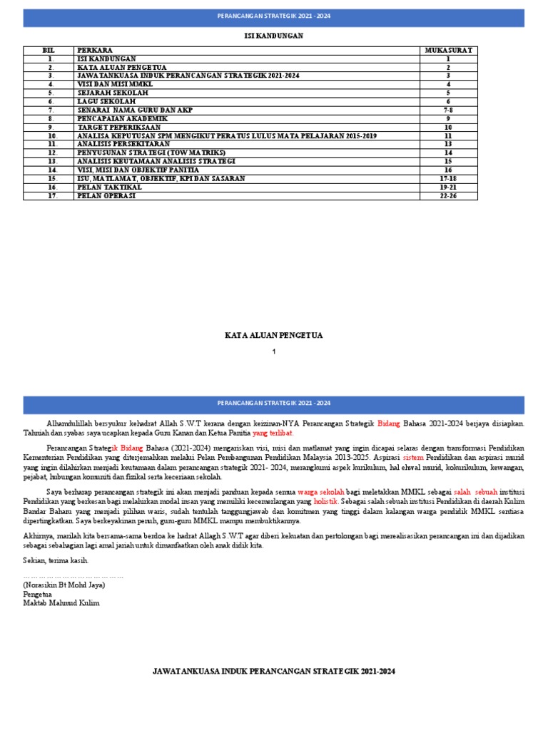 Perancangan Strategik Perniagaan 2021 Pdf