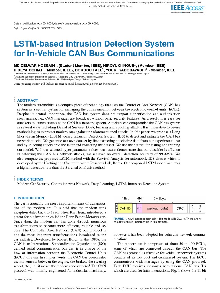LSTM IDS for CAN Bus Security | PDF | Applied Mathematics | Computer ...