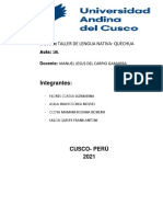 Trabajo 1 y 2 Quechua Saludos